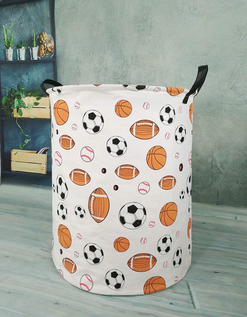 KUNRO Large Sized Round Storage Basket Waterproof Coating Organizer Bin Laundry Hamper for Nursery Clothes Toys (Balls) - Image 3